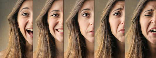 Range of emotions on a woman's face.