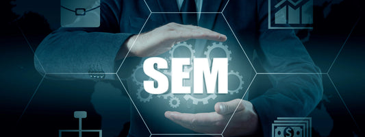 SEM Banner with hands below the SEM letters and above.