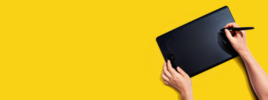 A ipad design tool with a yellow background.