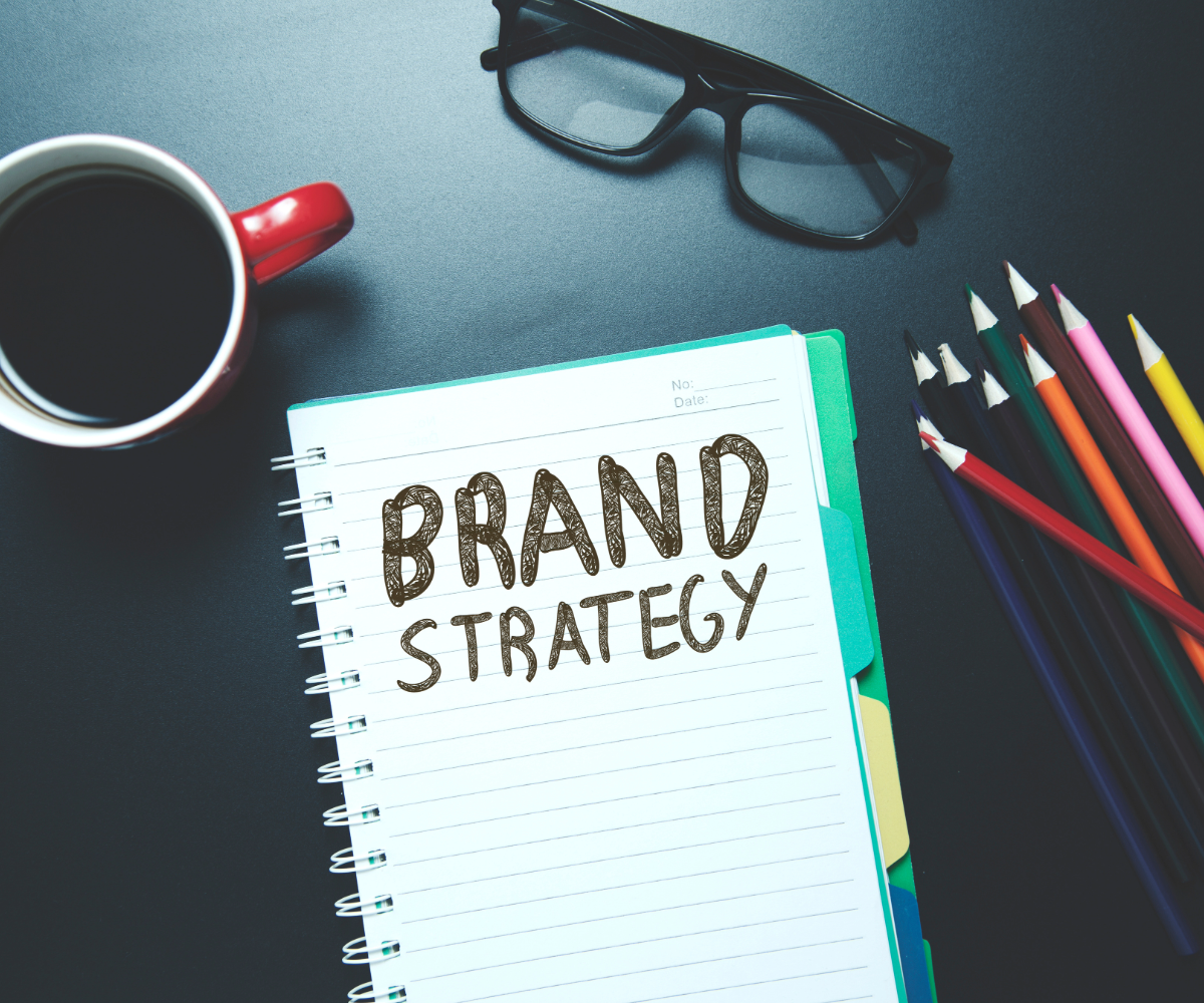 Brand Strategy Booklet for Design with colored pencils.