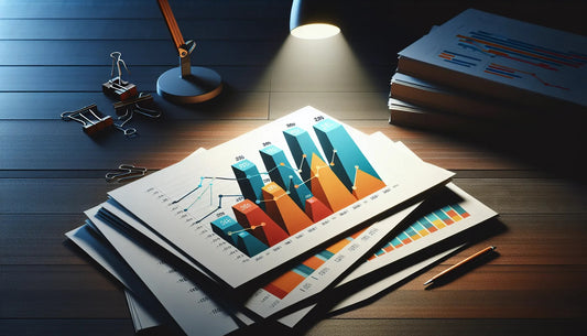 A graph laying flat on a table with a lamp shining on it.