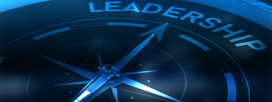 Leadership compass in blue.