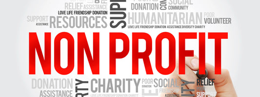 Nonprofit in red showing all the other supporting words around it like resources, support, charity, social...
