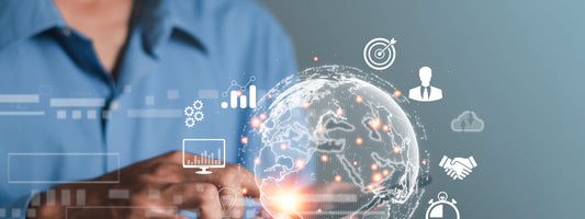 Sales and marketing brands in 2025 a man points at a globe