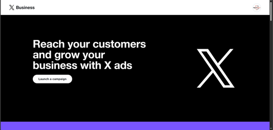 Homepage of X ads.